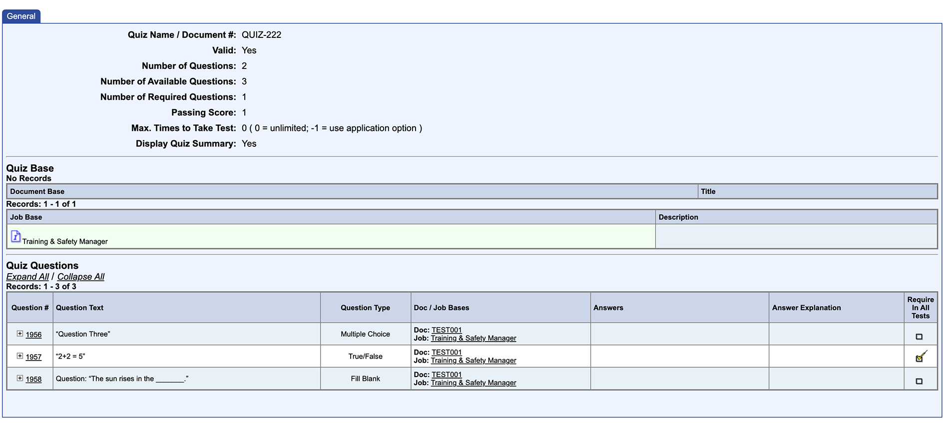 Quizzing & Certification